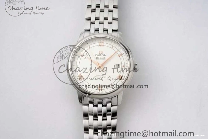 0503 Casual De Ville SS DIWF 1:1 Best Edition White Dial RG Markers on SS Bracelet MIYOTA 7847